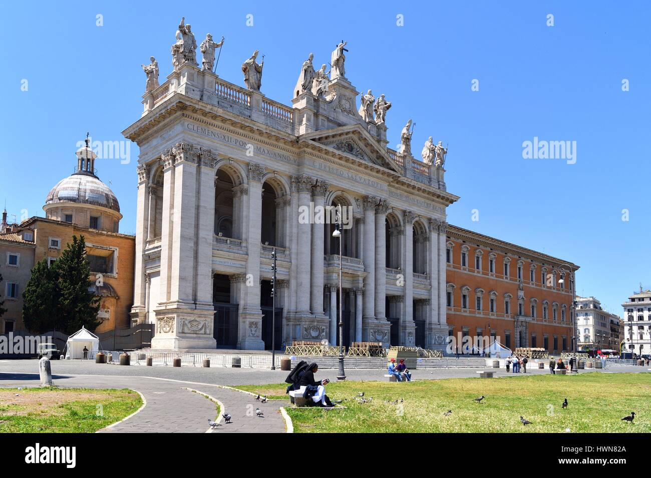 Italien, Latium, Rom, historischen Zentrum als Weltkulturerbe von der UNESCO, San Giovanni in Laterano Basilika, dem 18. Jahrhundert stammende Fassade des Architekten Alessandro Galilei Stockfoto