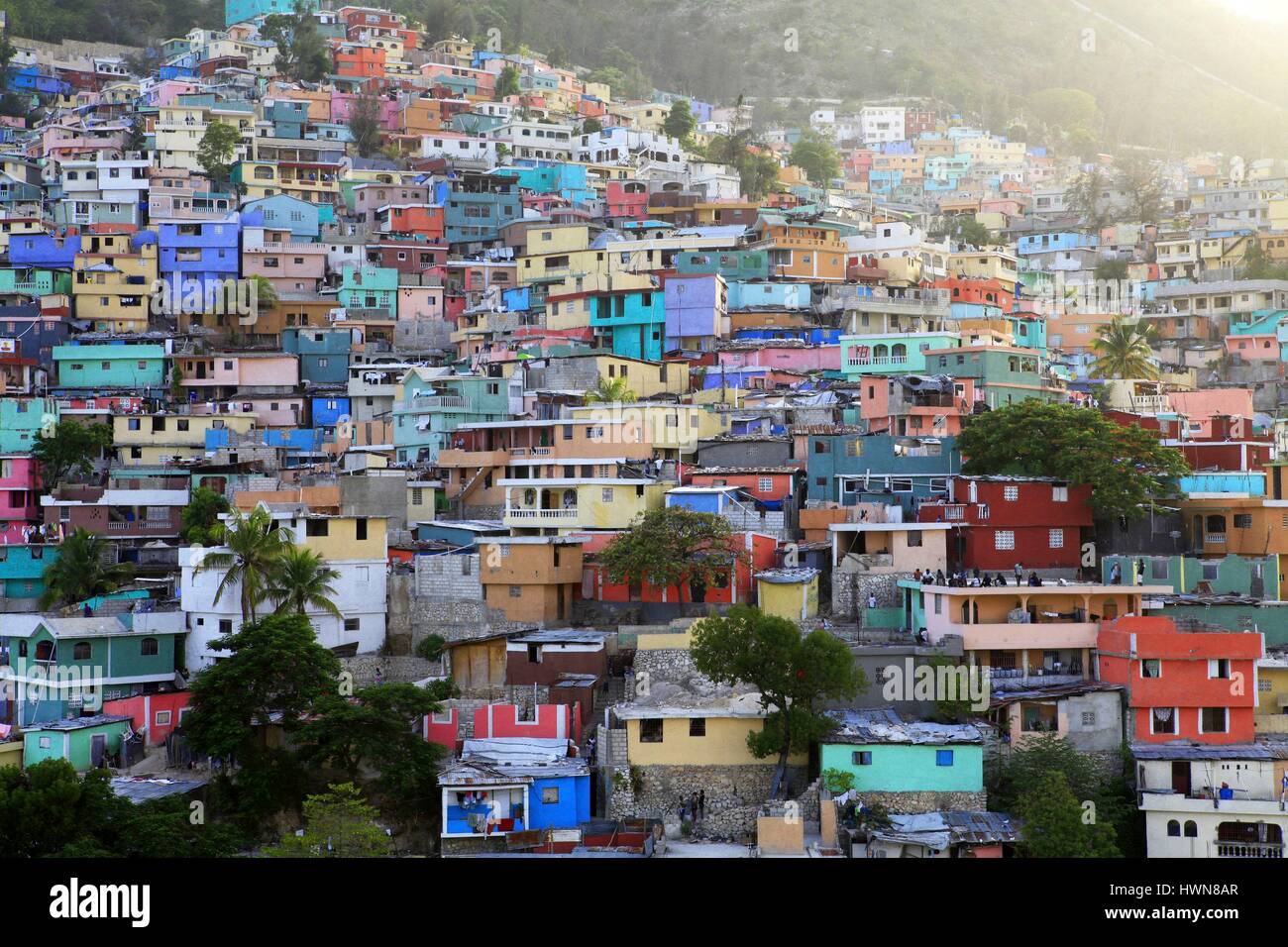 Haiti, Port au Prince, Slum Jalousie Stockfotografie Alamy