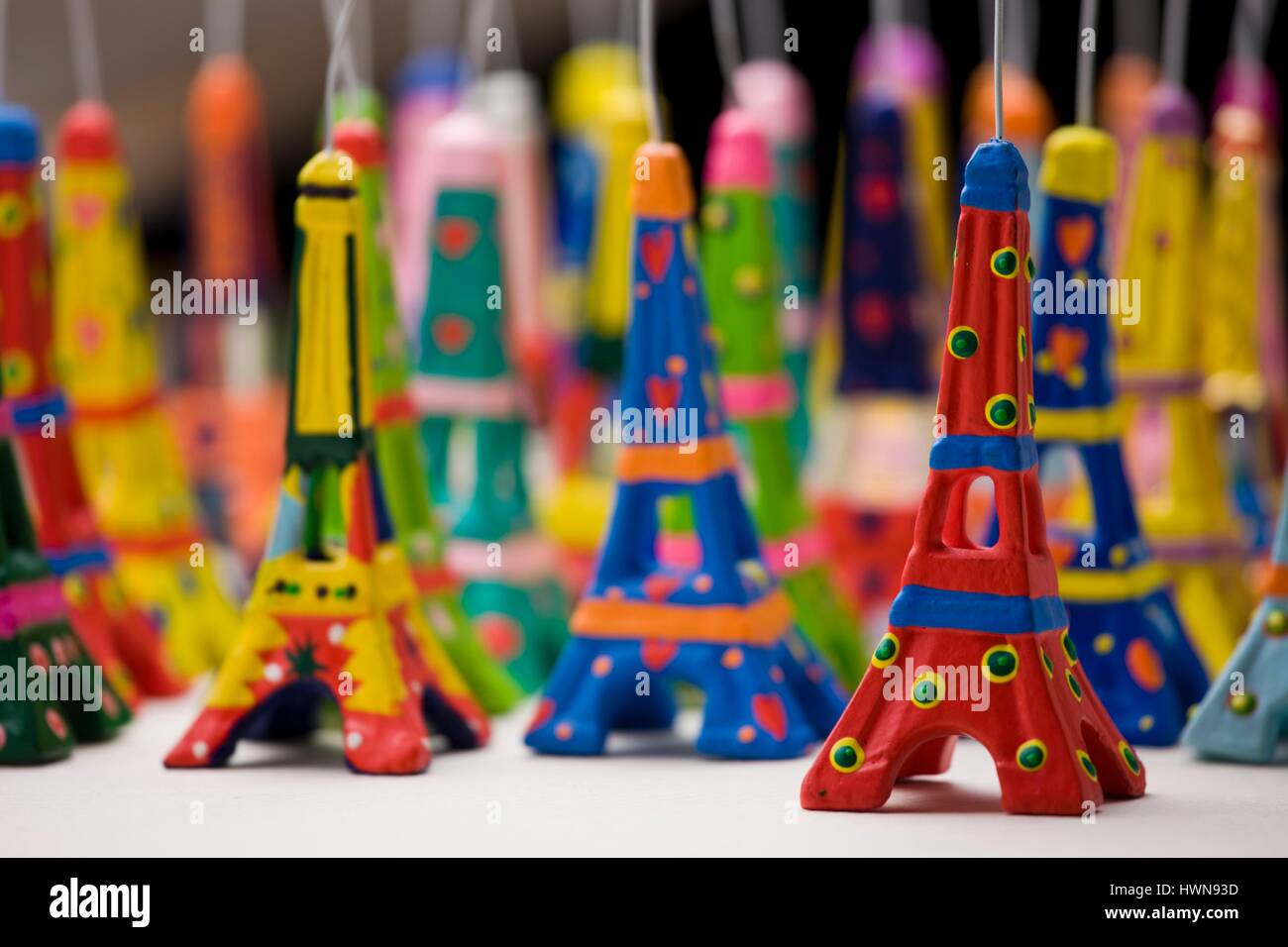 Frankreich, Paris, Miniatur Eiffeltürmen Stockfoto