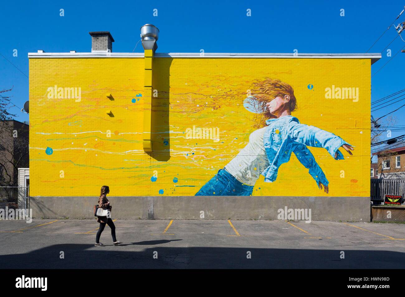 Kanada, Quebec, Montreal Rafael Sottolichio Engloutie-Engulfed's Arbeit in 2015 diese Arbeit in Ville Saint-Laurent auf der Insel von Montreal, wo der Künstler in der bildenden Kunst absolvierte befindet. Stockfoto