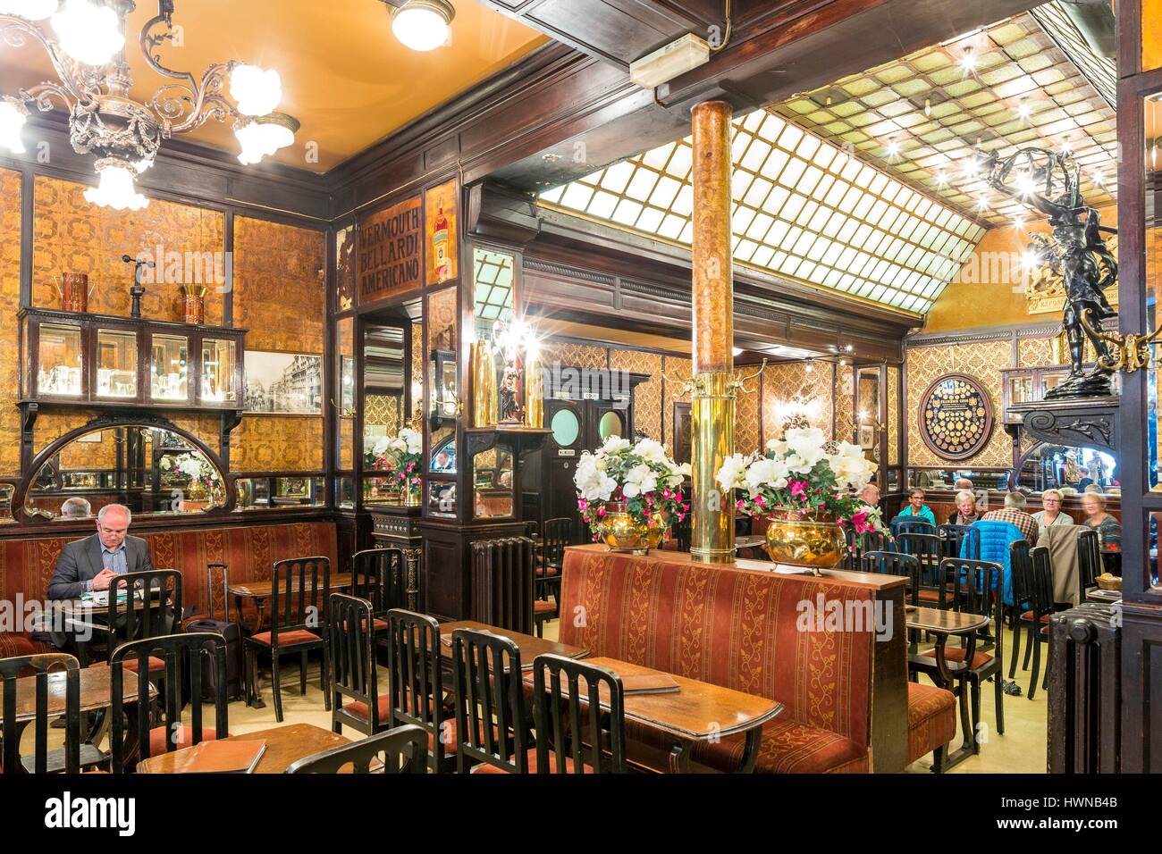 Belgien, Brüssel, Rue De La Bourse, Le Cirio, Jugendstil-Brauerei eröffnete im Jahre 1886 Stockfoto