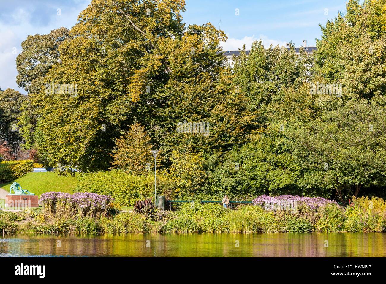 Dänemark, Zealand, Kopenhagen, Indre durch, Orstedsparken, öffentlichen Garten von mehr als 6 Hektar eröffnet am Ende des XIX. Jahrhunderts Stockfoto
