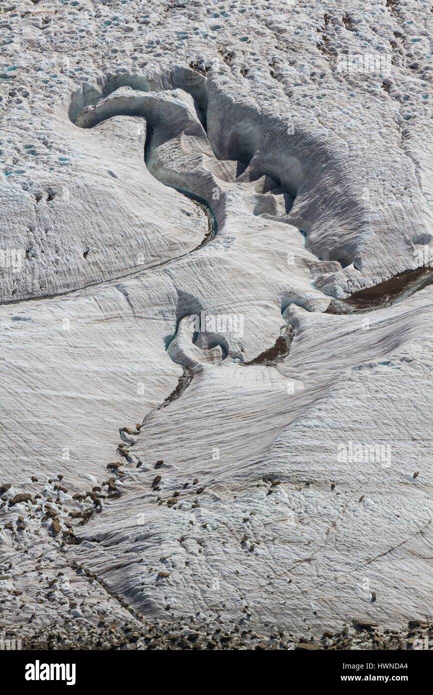 Schweiz, Kanton Wallis, der Gornergrat-Gletscher Stockfoto