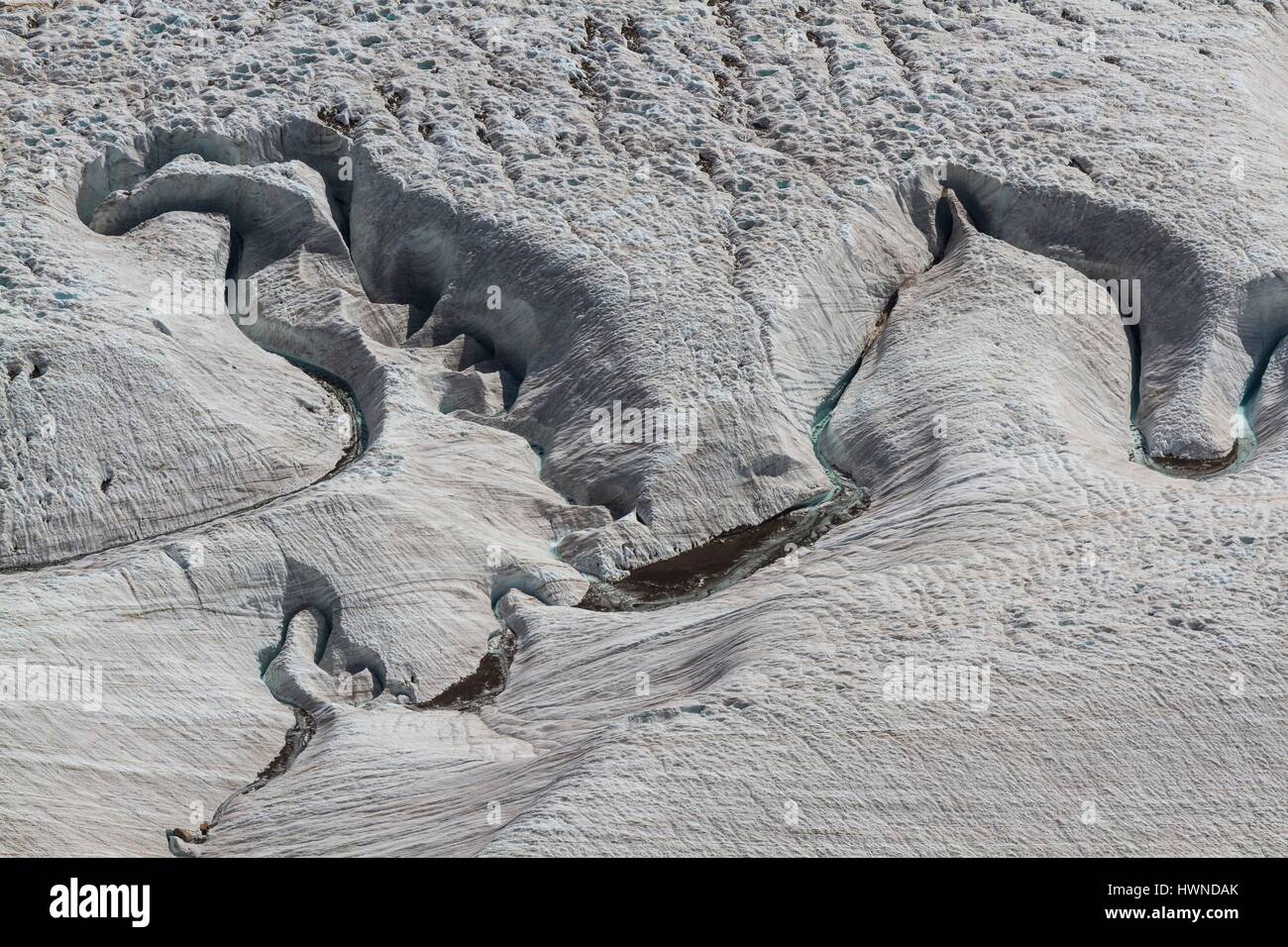 Schweiz, Kanton Wallis, der Gornergrat-Gletscher Stockfoto
