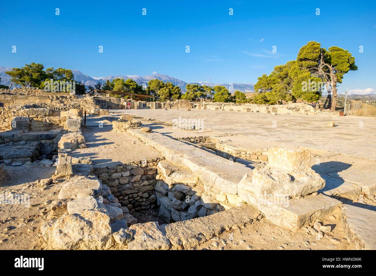 Griechenland, Kreta, Messara-Ebene, archäologische Stätte Phaistos, bleibt von einem minoischen Palast der wichtigsten nach Knossos Stockfoto