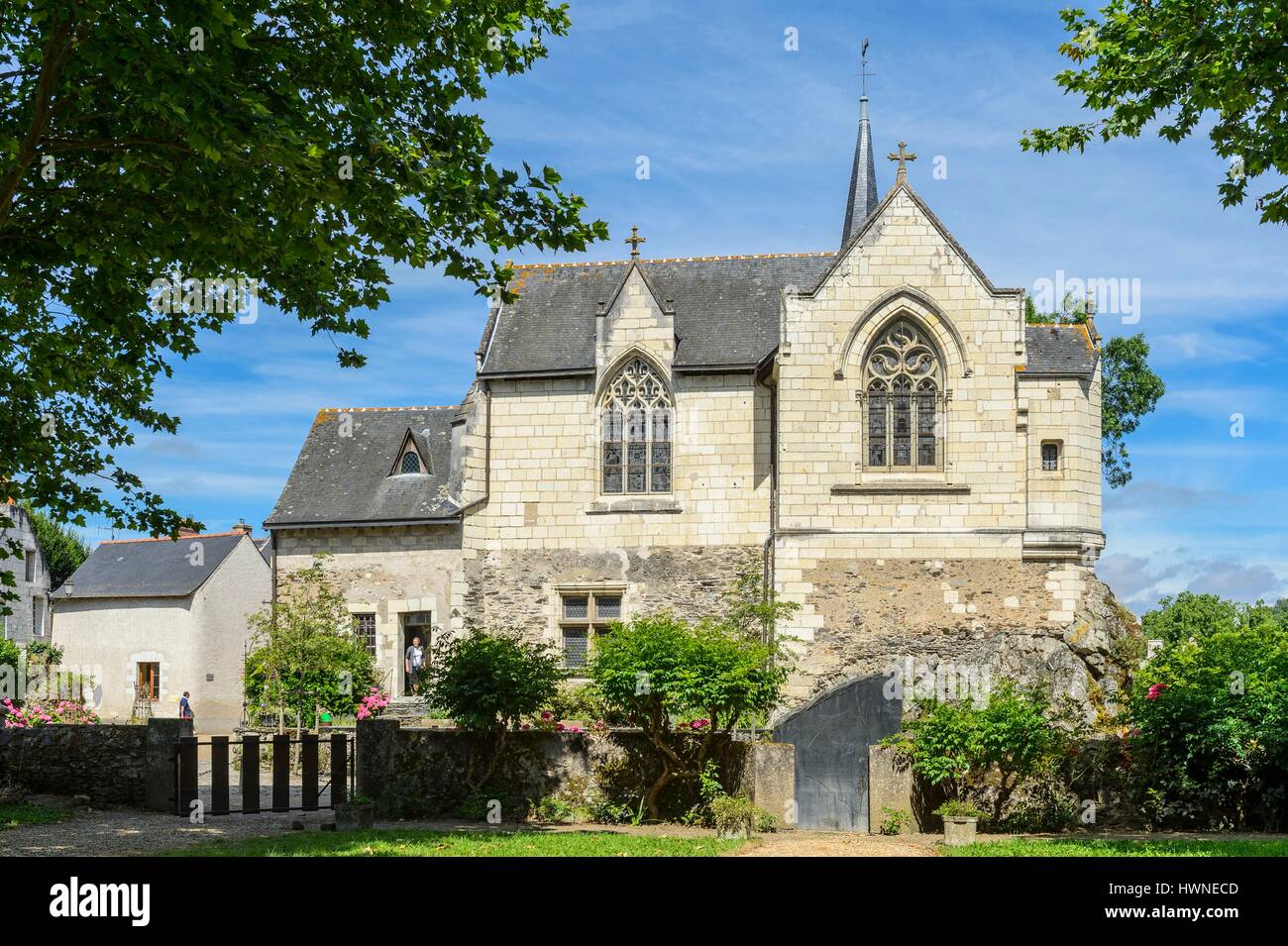 Frankreich, Maine et Loire, Loire-Tal Weltkulturerbe von UNESCO, Behuard, 15. Jahrhundert Kirche Notre-Dame Stockfoto