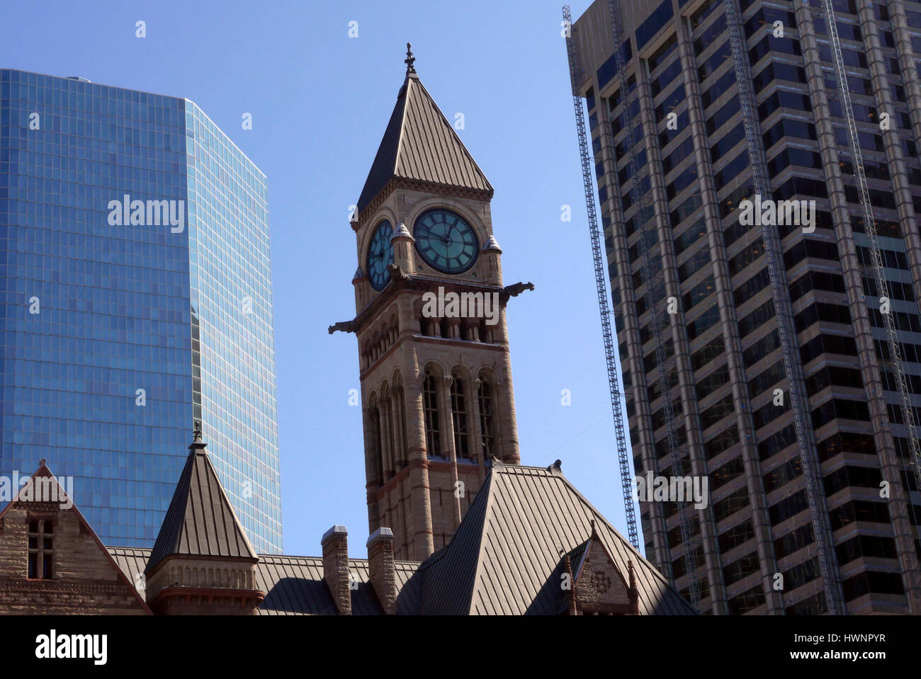 DER UHRTURM DES ALTEN RATHAUSES TORONTO Stockfoto