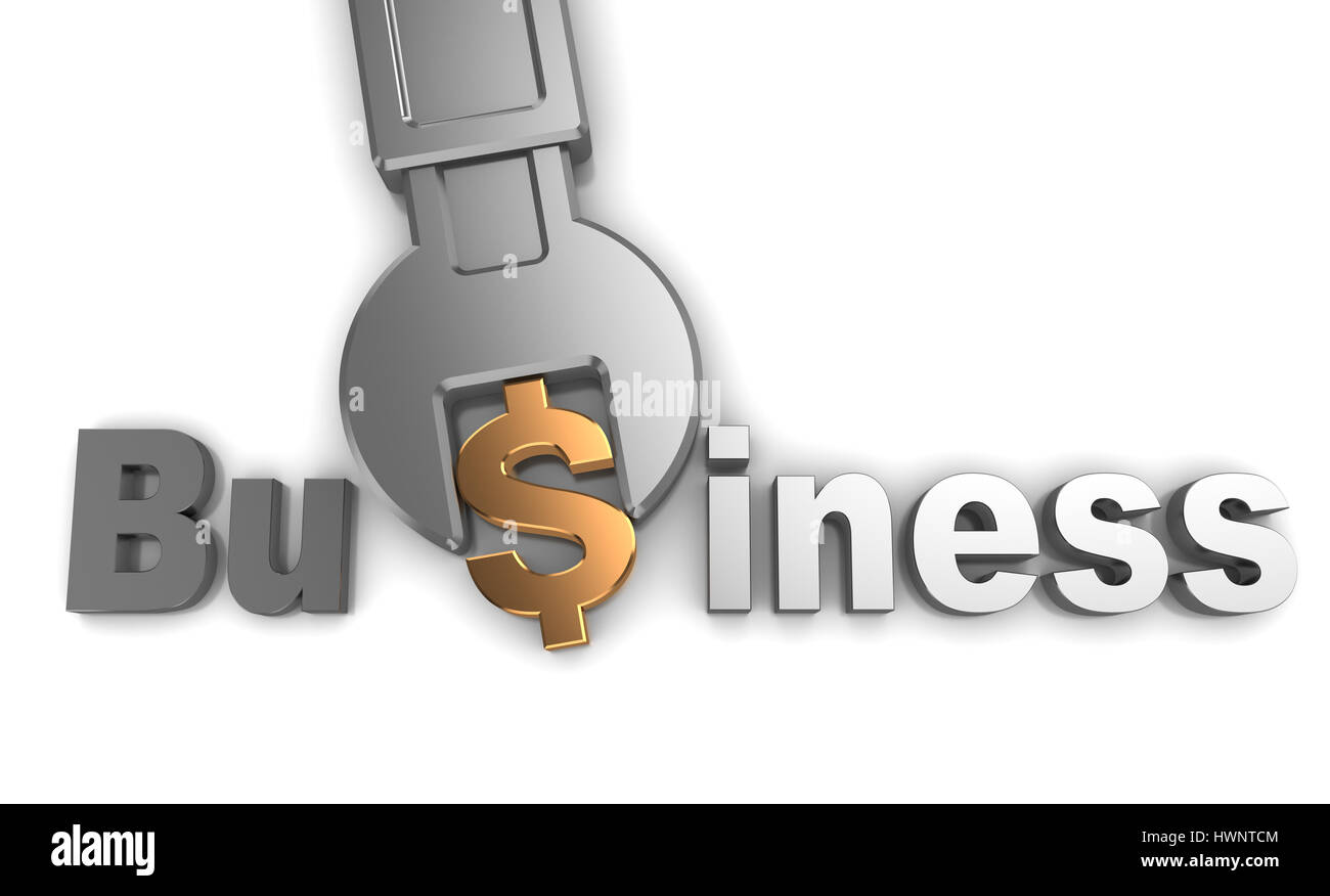 abstrakte 3d Darstellung der Geschäftsidee tuning oder Reparatur Stockfoto