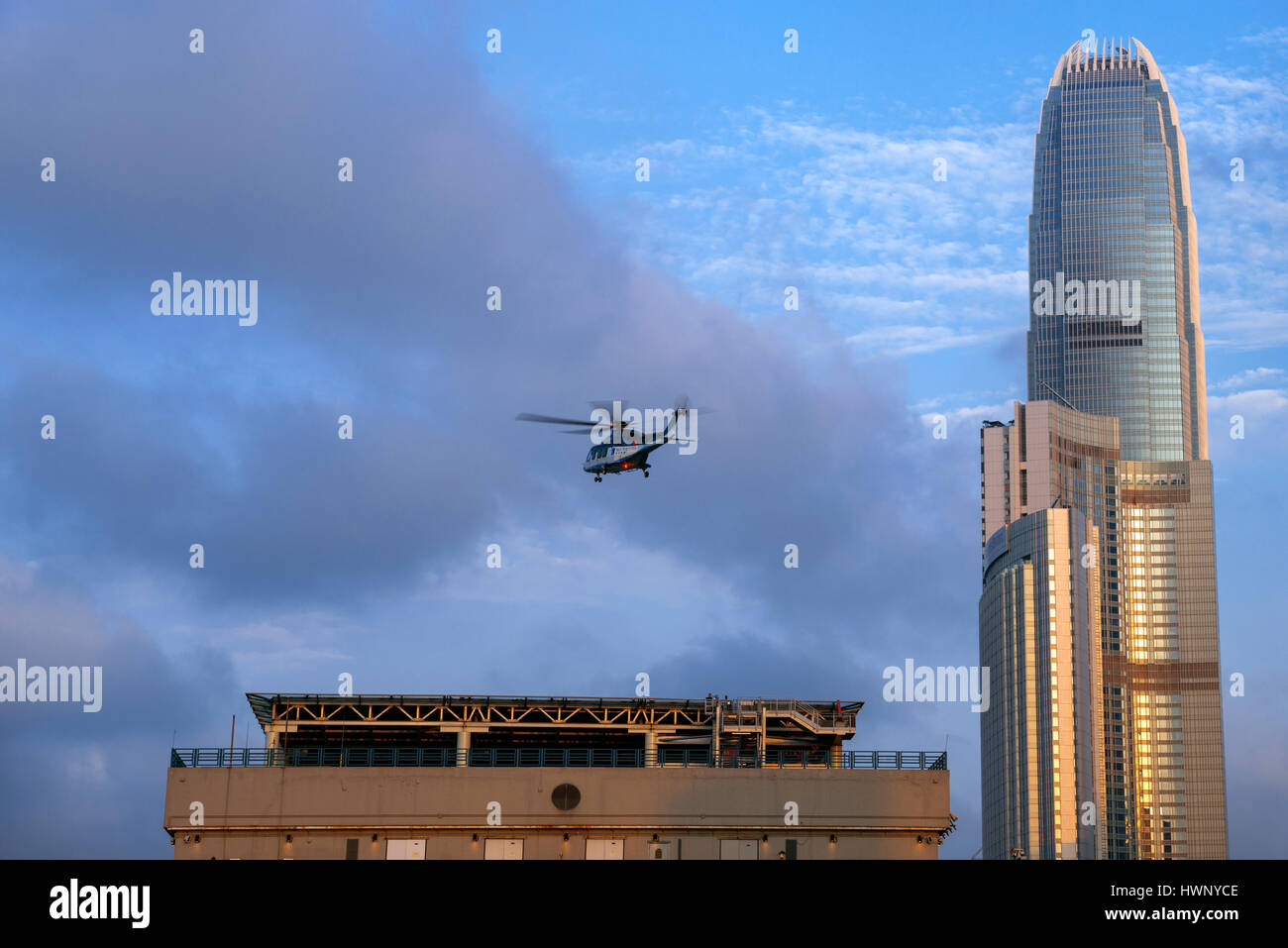 Die wichtigsten Helikopter Terminal für Service zwischen Hong Kong und Macao, Hong Kong, China. Stockfoto