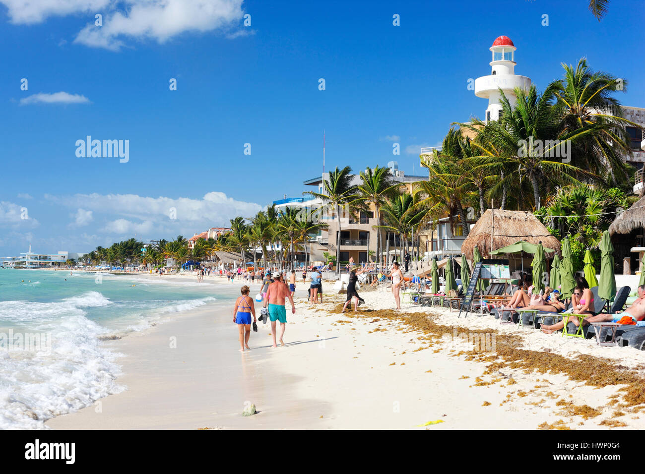 Playa del Carmen Sand Strand, Mexiko Stockfoto