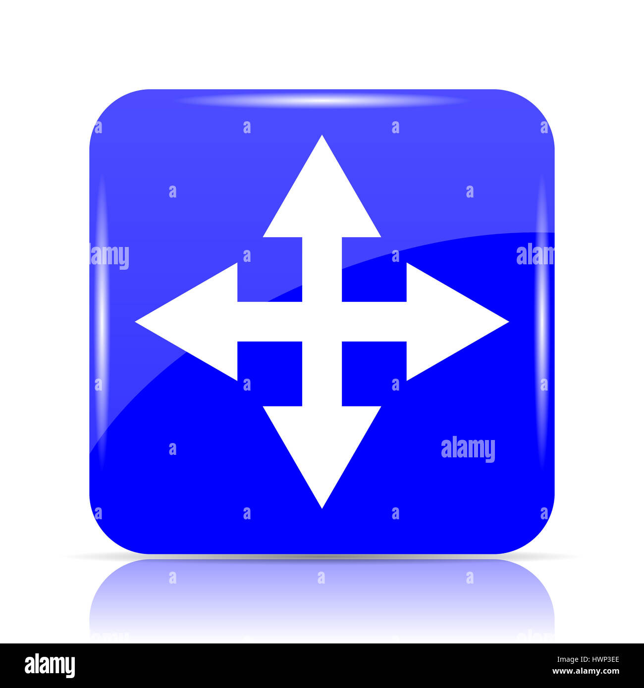 Vollbild Symbol Blaue Website Taste Auf Weissem Hintergrund Stockfotografie Alamy