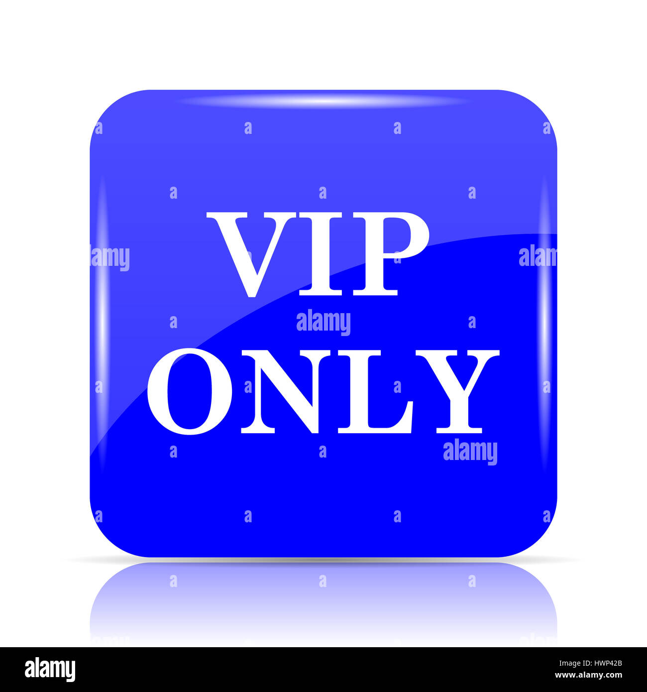 VIP nur, blaue Website Symbolschaltfläche auf weißem Hintergrund. Stockfoto