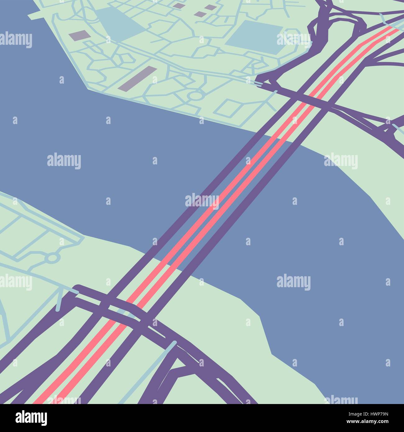 Vektor-Stadtplan Stock Vektor
