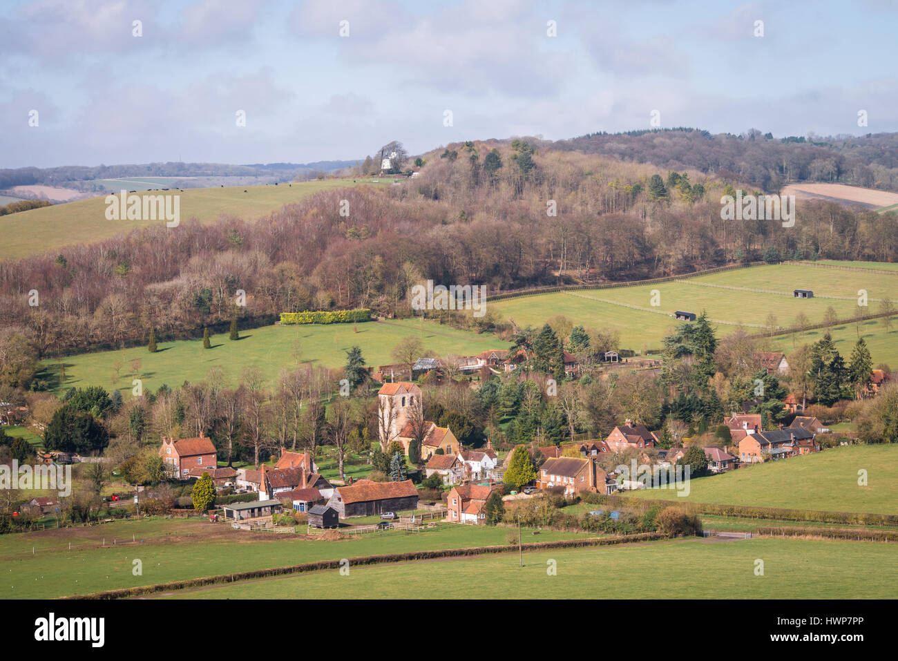 Das Dorf Fingest von Fingest Wood Stockfoto