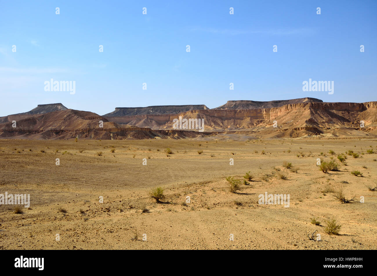 Fragment der südlichen Strecke von der Arabah(Arava), Israel. Stockfoto