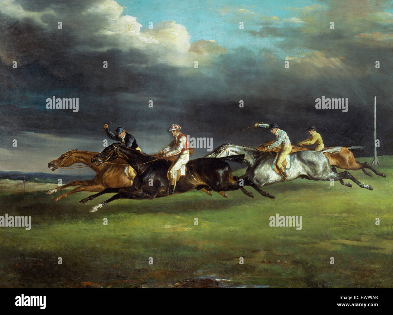 Theodore Gericault (1791-1824). Französischer Maler. Die 1821 Derby bei Epson. Öl auf Leinwand. Louvre-Museum. Paris. Frankreich. Stockfoto