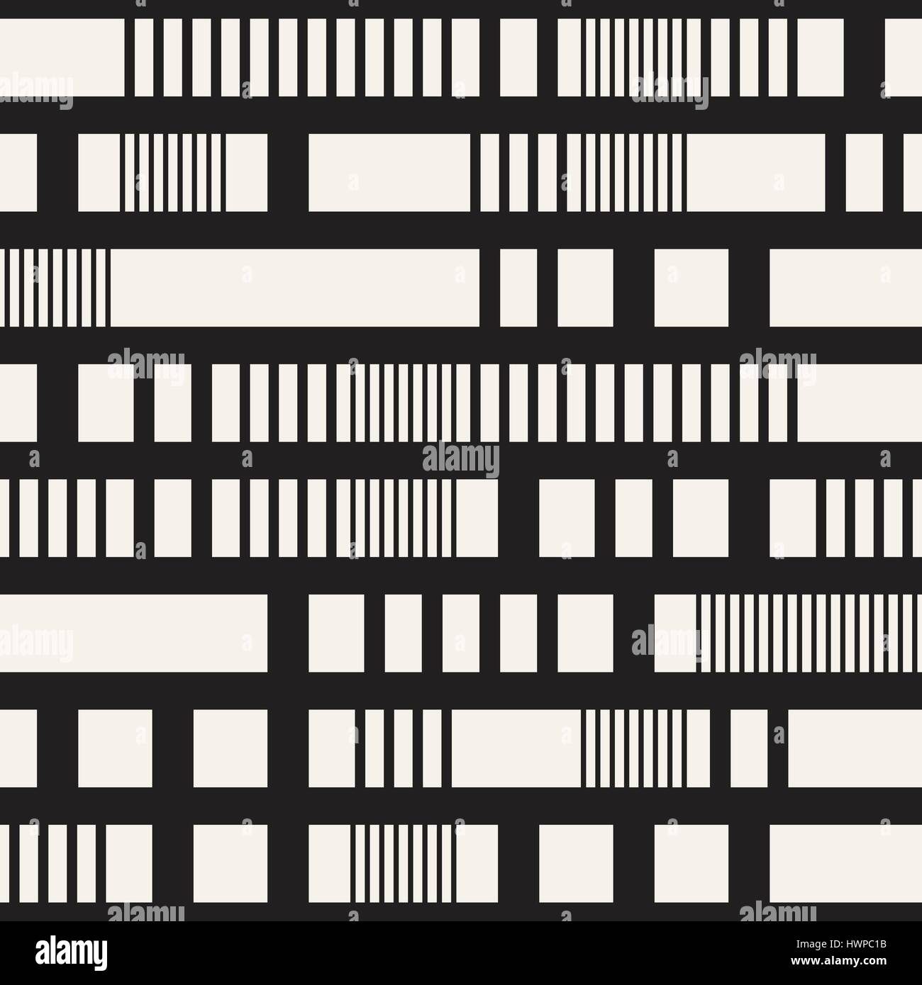 Schwarz / weiß unregelmäßige gestrichelt Muster. Abstraktes Vektor nahtlose Hintergrund Stock Vektor