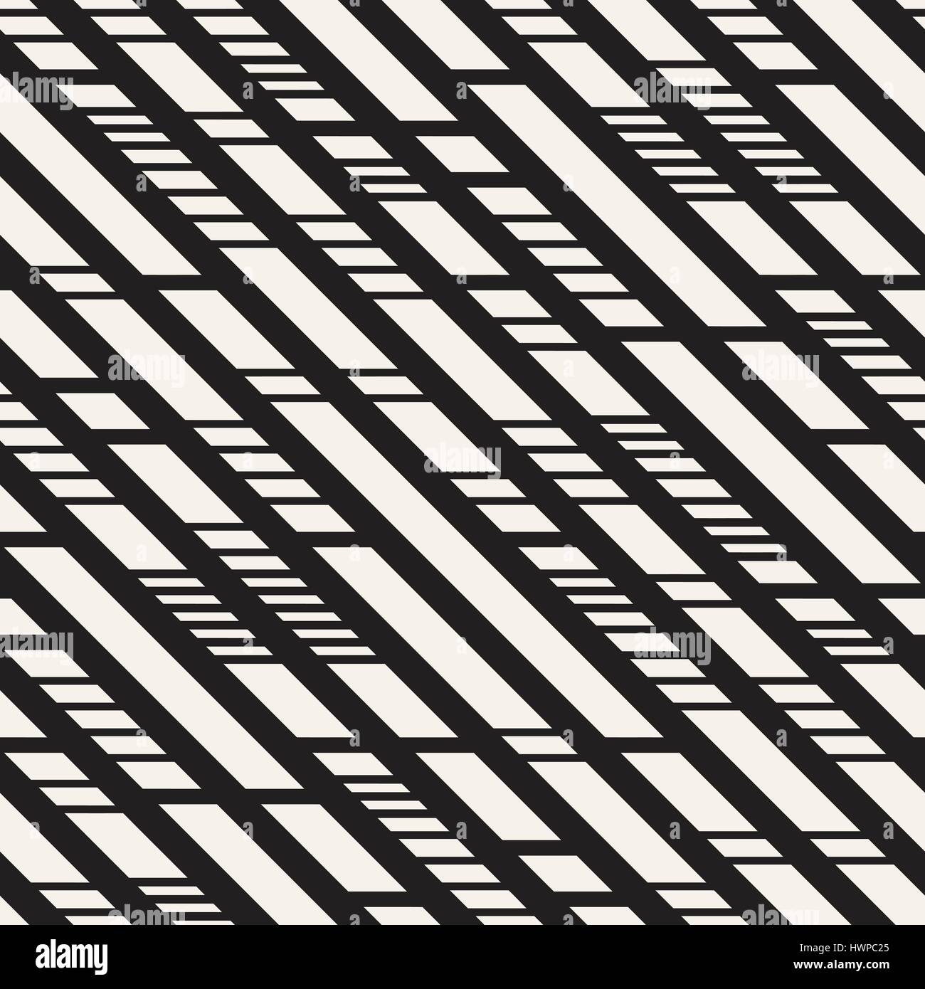 Schwarz / weiß unregelmäßige gestrichelt Muster. Abstraktes Vektor nahtlose Hintergrund Stock Vektor