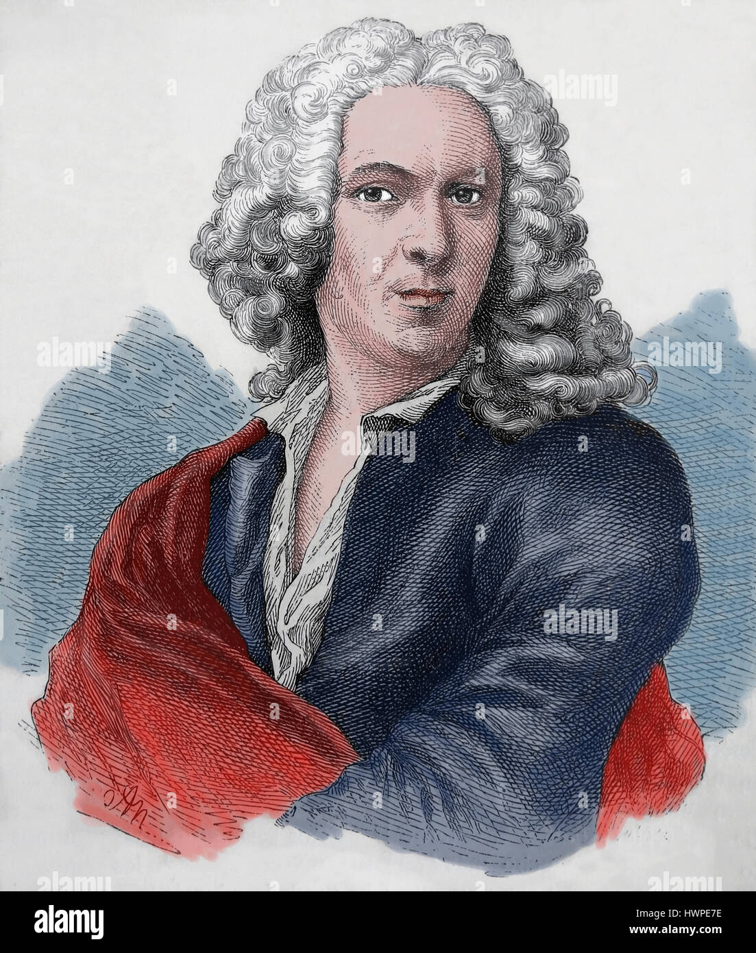 Carl von Linné (1707-1778). Schwedischer Botaniker, Arzt und Zoologe. Porträt. Kupferstich, 1883. Farbe. Stockfoto