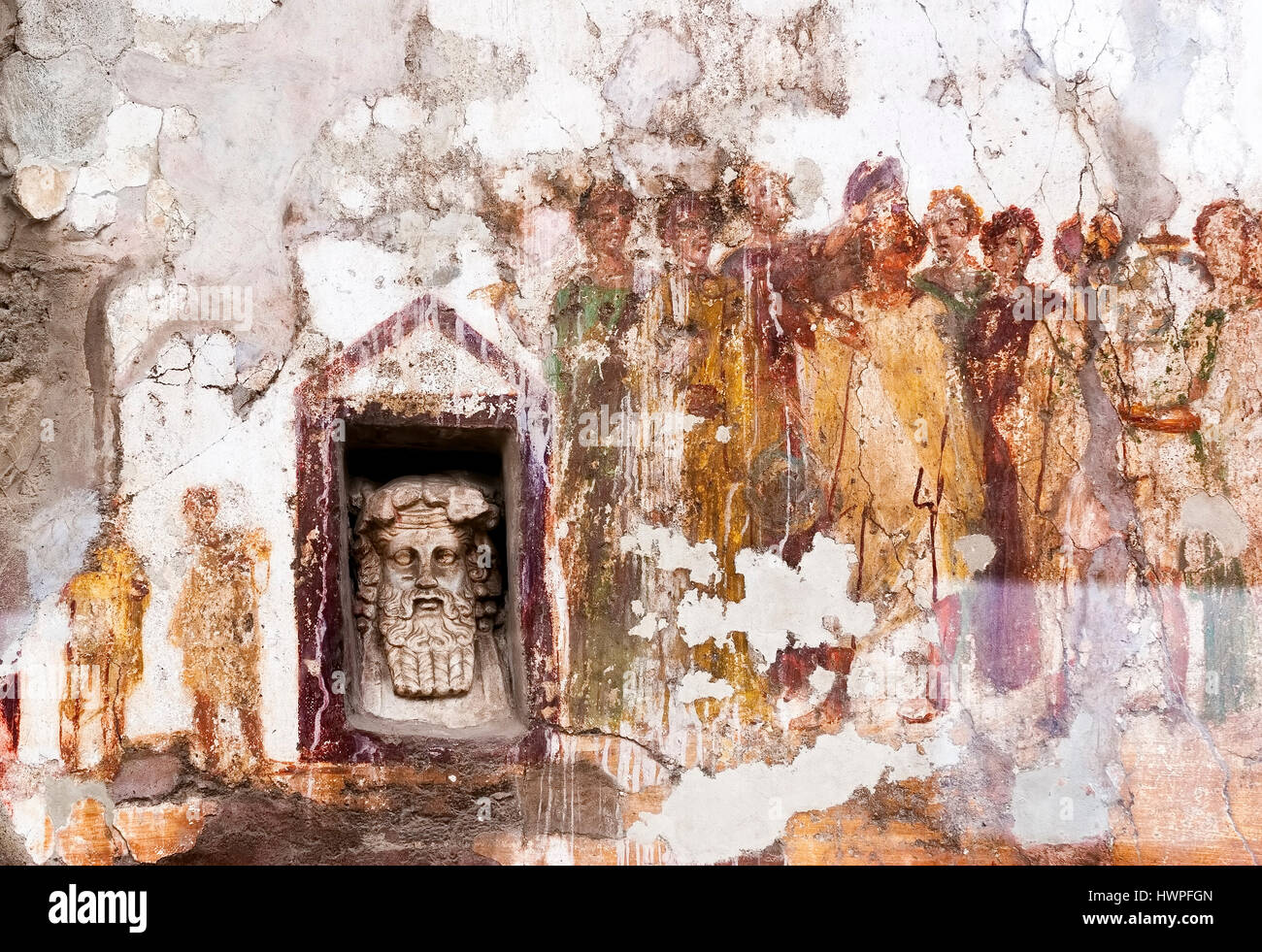Fresko in der antiken römischen Stadt Pompeji Stockfoto