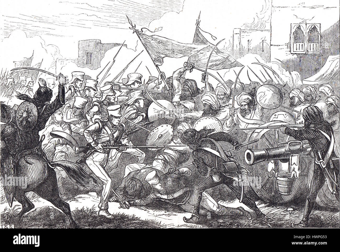 Die Schlacht von Gujarat, Punjab, Indien 1849 Stockfoto