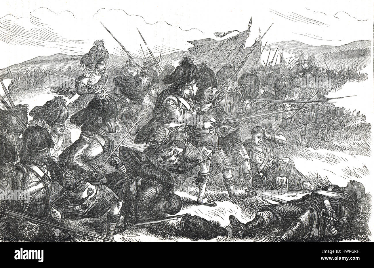 Vormarsch der Highlanders, Alma, die erste Schlacht des Krim-Krieges, 1854 Stockfoto