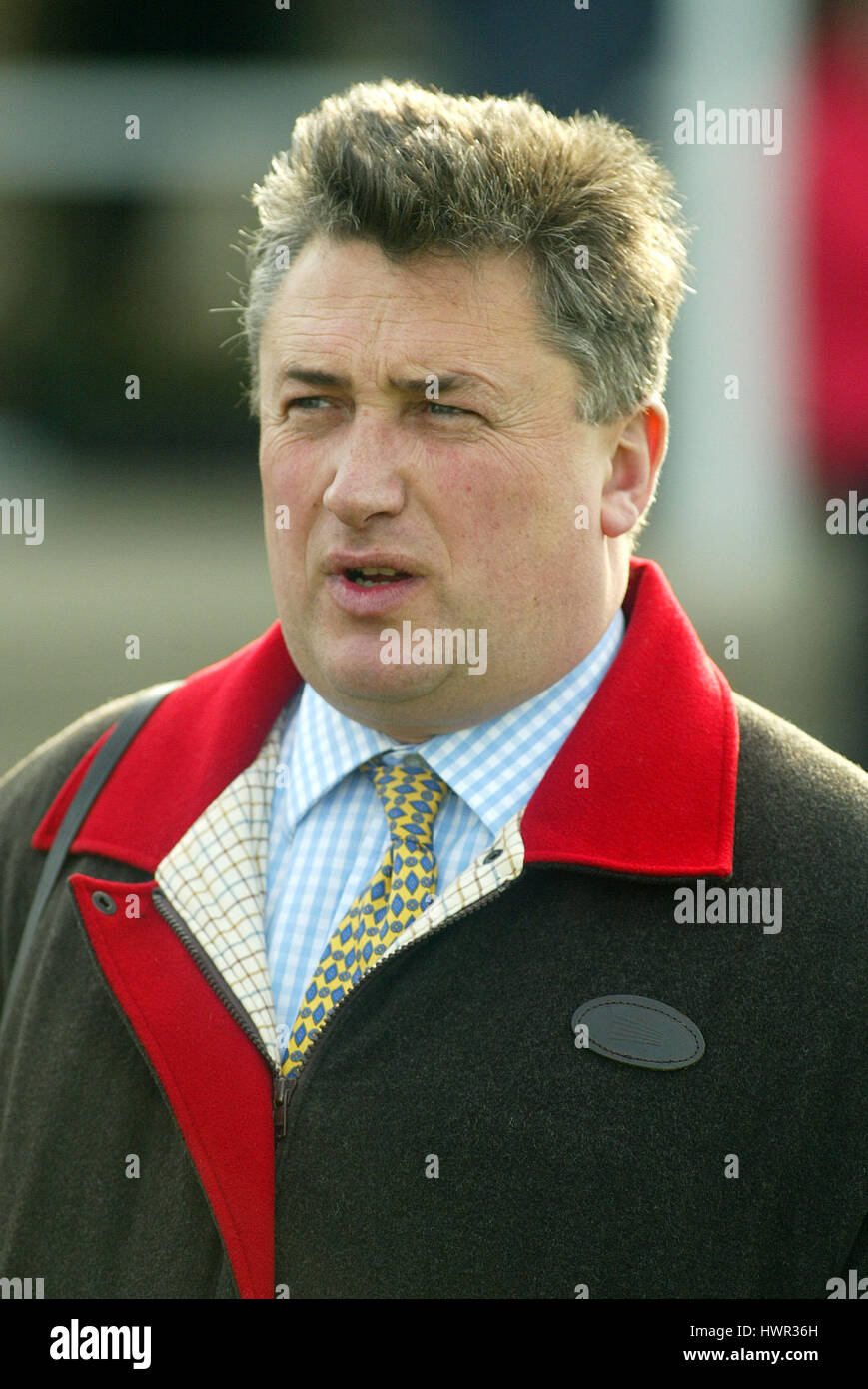 PAUL NICHOLLS RACE HORSE TRAINER WETHERBY RACECOARSE WETHERBY ENGLAND 15. Oktober 2003 Stockfoto