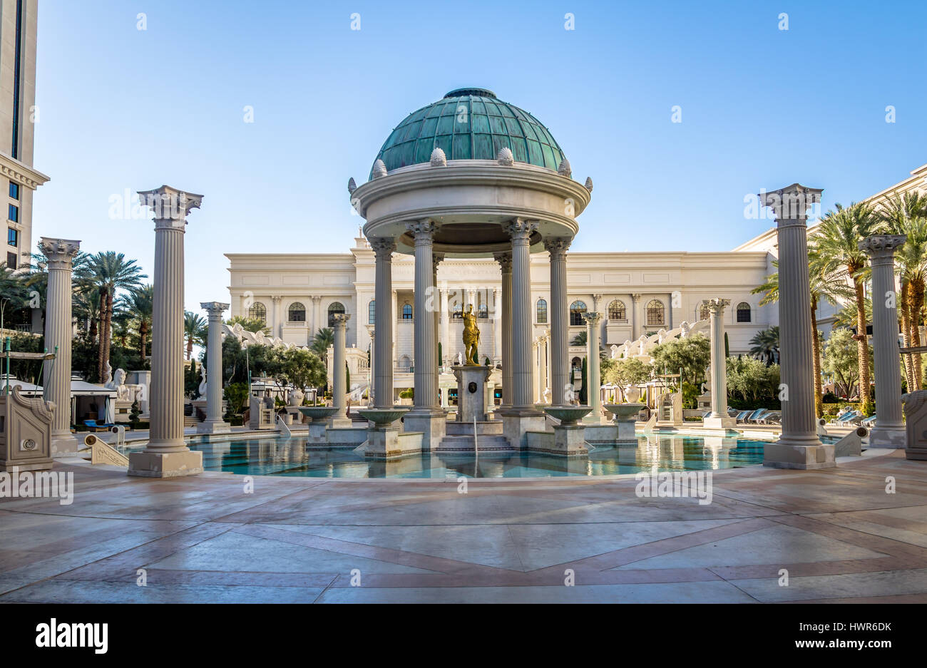 Pool von Caesars Palace Hotel and Casino - Las Vegas, Nevada, USA Stockfoto