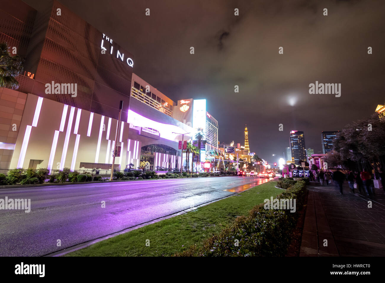 Die Linq-Hotel und Casino in der Nacht - Las Vegas, Nevada, USA Stockfoto