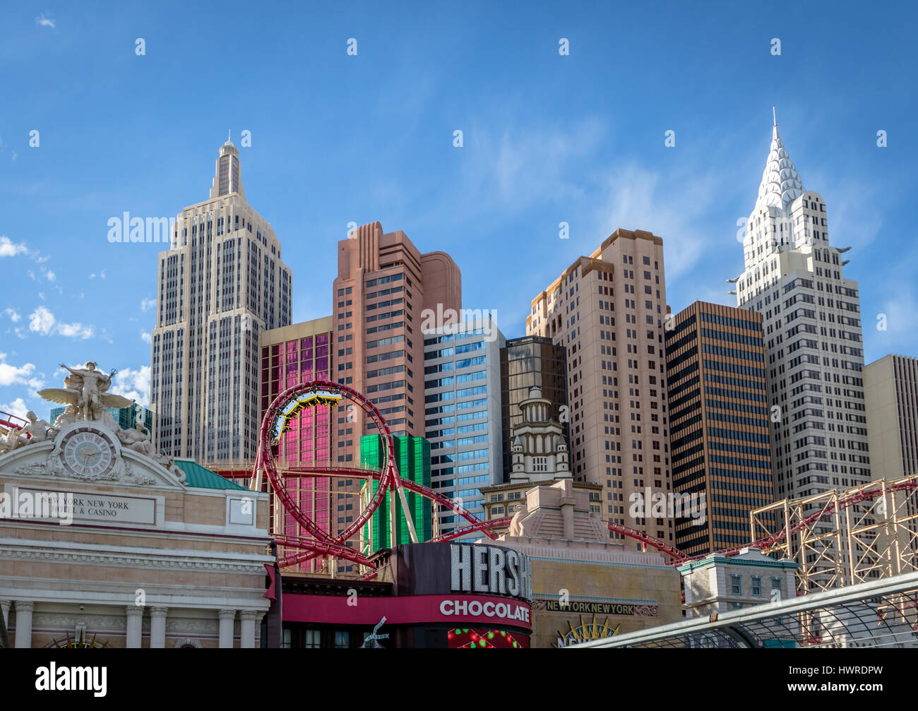 Achterbahn im New York New York Hotel and Casino - Las Vegas, Nevada, USA Stockfoto