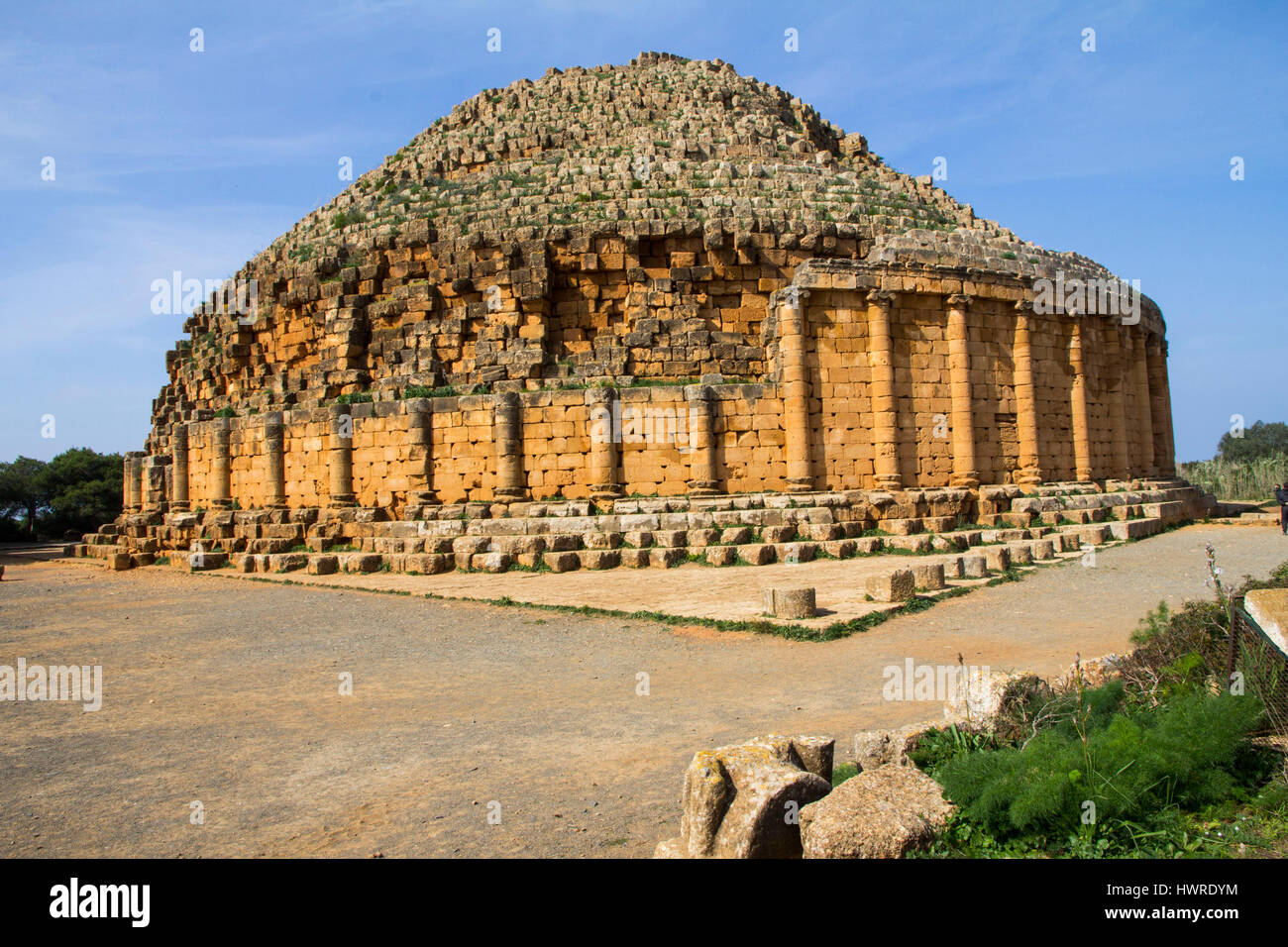 Königliche Mausoleum von Mauretanien in Algerien, eines Grabmals 3BC von König von Mauretanien, Juba II und seine Königin Cleopatra Selene II gebaut. Stockfoto