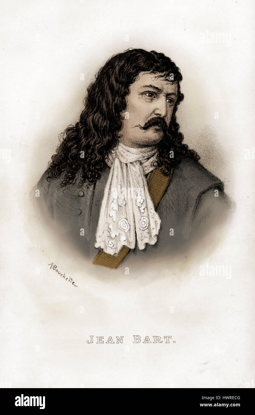 Jean Bart, Portrait. Flämische Seemann, diente die französische Krone als Marine-Kommandant und Freibeuter. JB: 21. Oktober 1651 – 27. April 1702. Nach einer Zeichnung von A Bouchette. Stockfoto