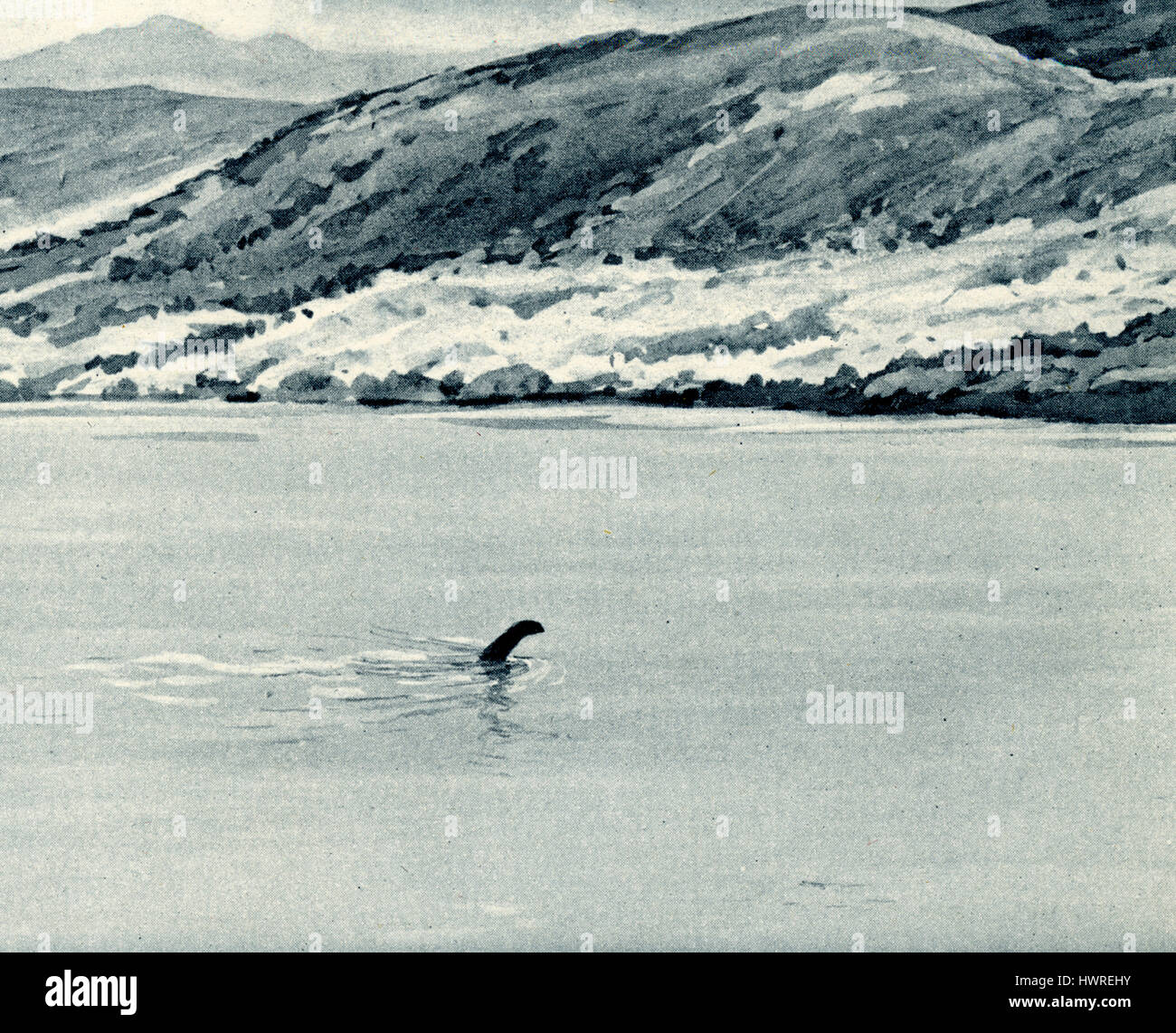 Ungeheuer von Loch Ness, 1933 Abbildung Stockfoto