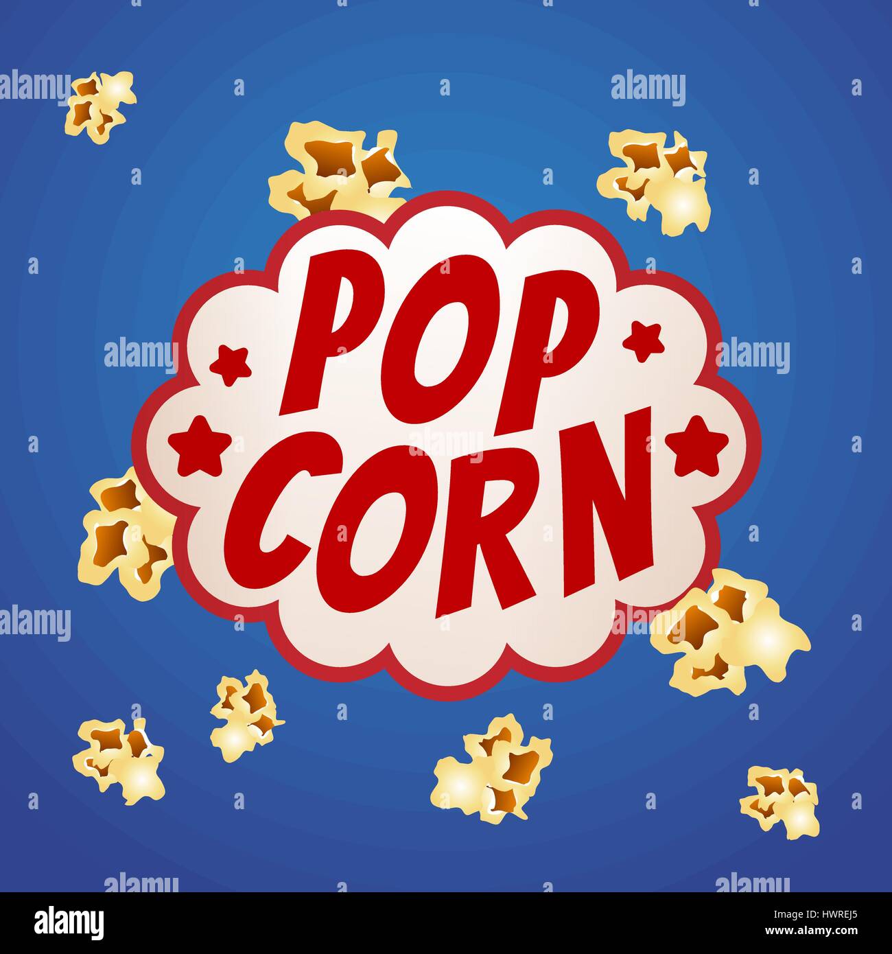 Popcorn Zeichen Logo Vintage Poster, Vektor-illustration Stock Vektor