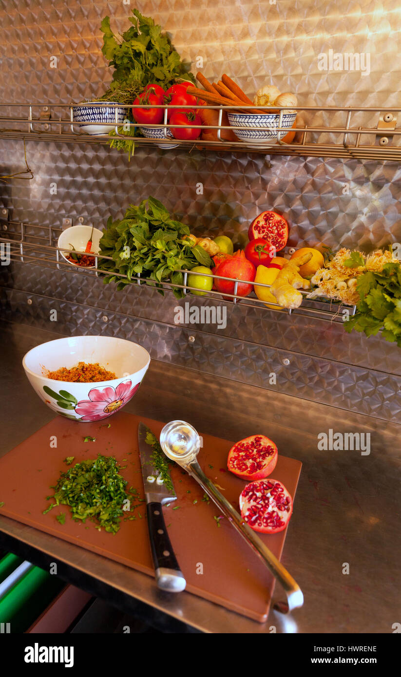 Vegetarische Speisen sind Vorbereitung, UK Stockfoto
