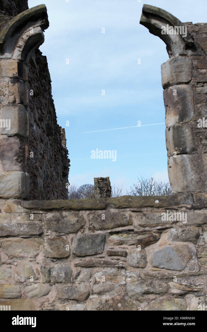 Basingwerk Abbey historischen Ruinen in Greenfield, in der Nähe von Holywell Nord-Wales. Stockfoto