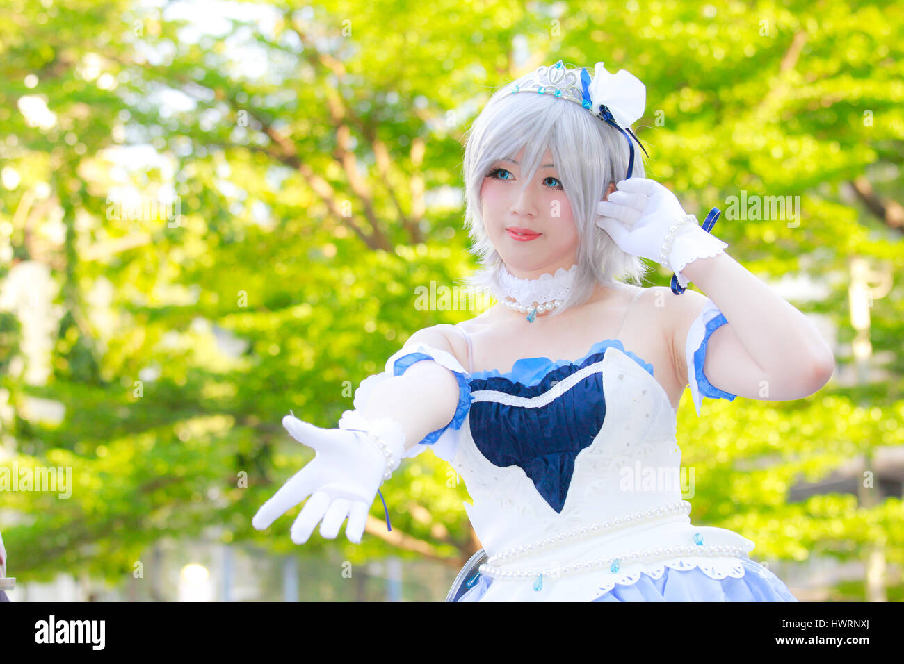Bangkok - Feb 12: Eine unbekannte japanische Anime Cosplay Pose am Februar 12, 2017 am Central World, Bangkok, Thailand. Stockfoto
