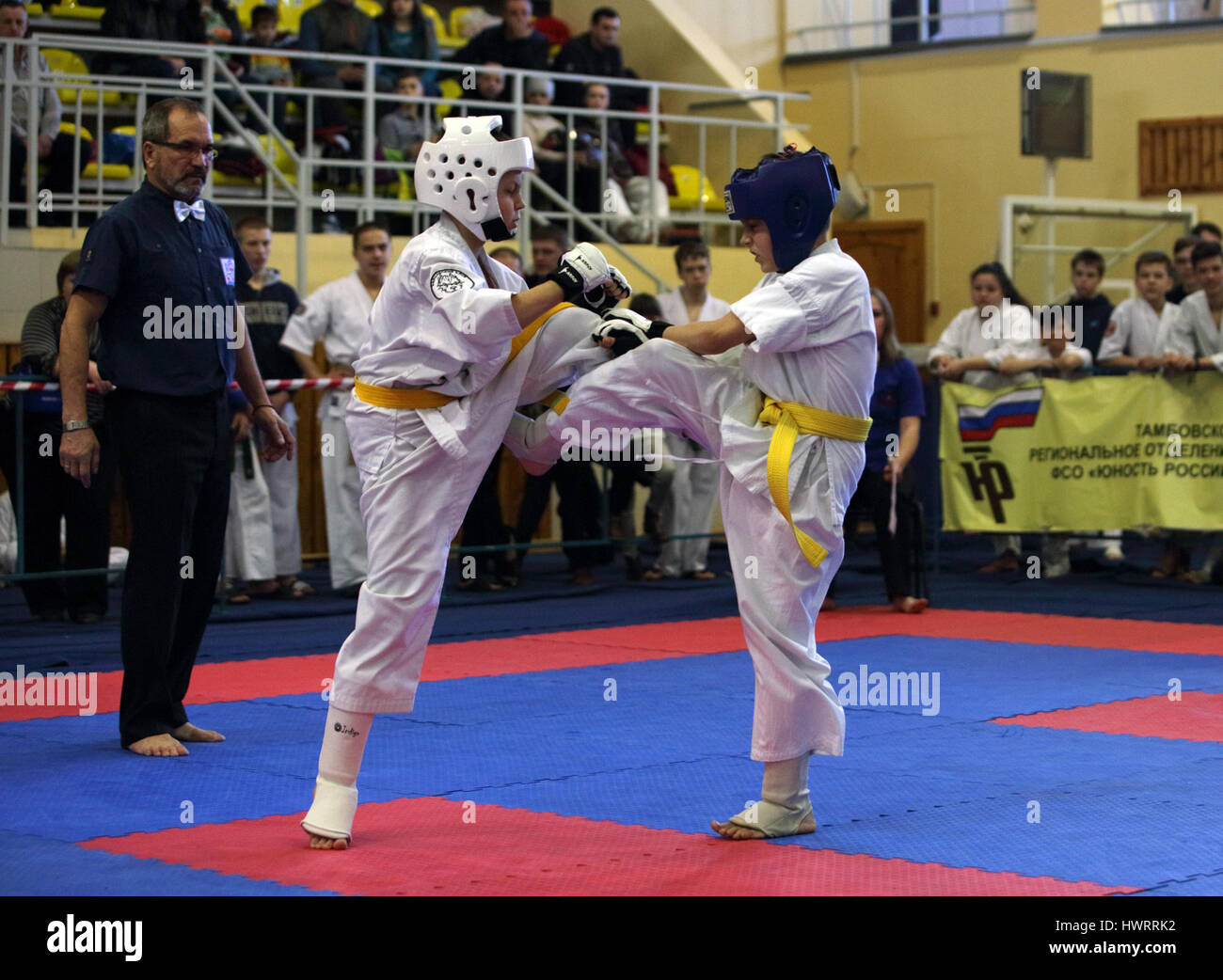 Kyokushin Karate Kid Meisterschaft Russland 2017 Stockfoto