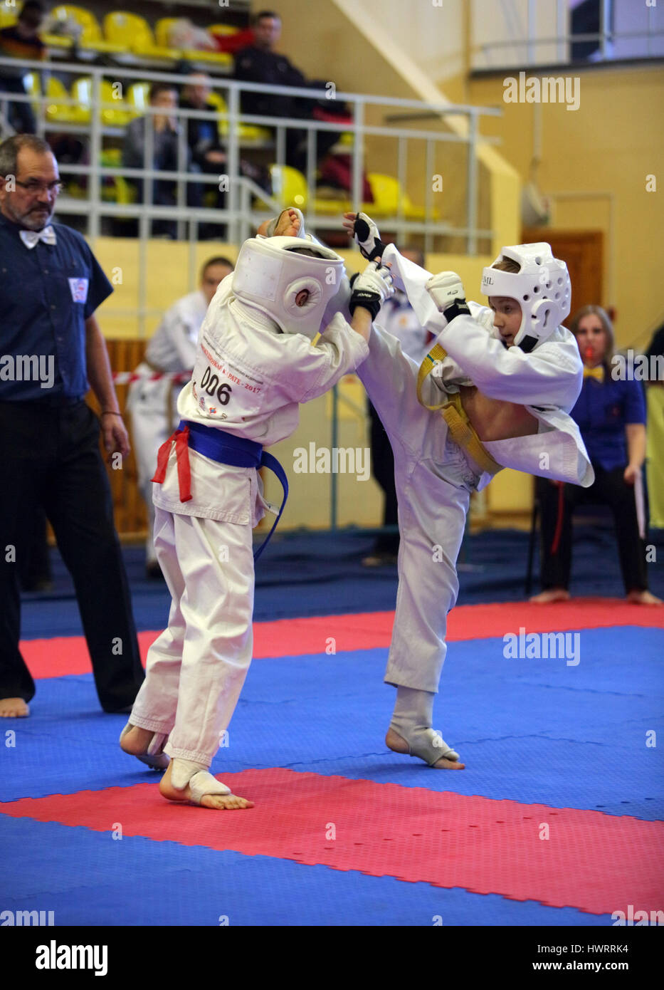 Kyokushin Karate Kid Meisterschaft Russland 2017 Stockfoto