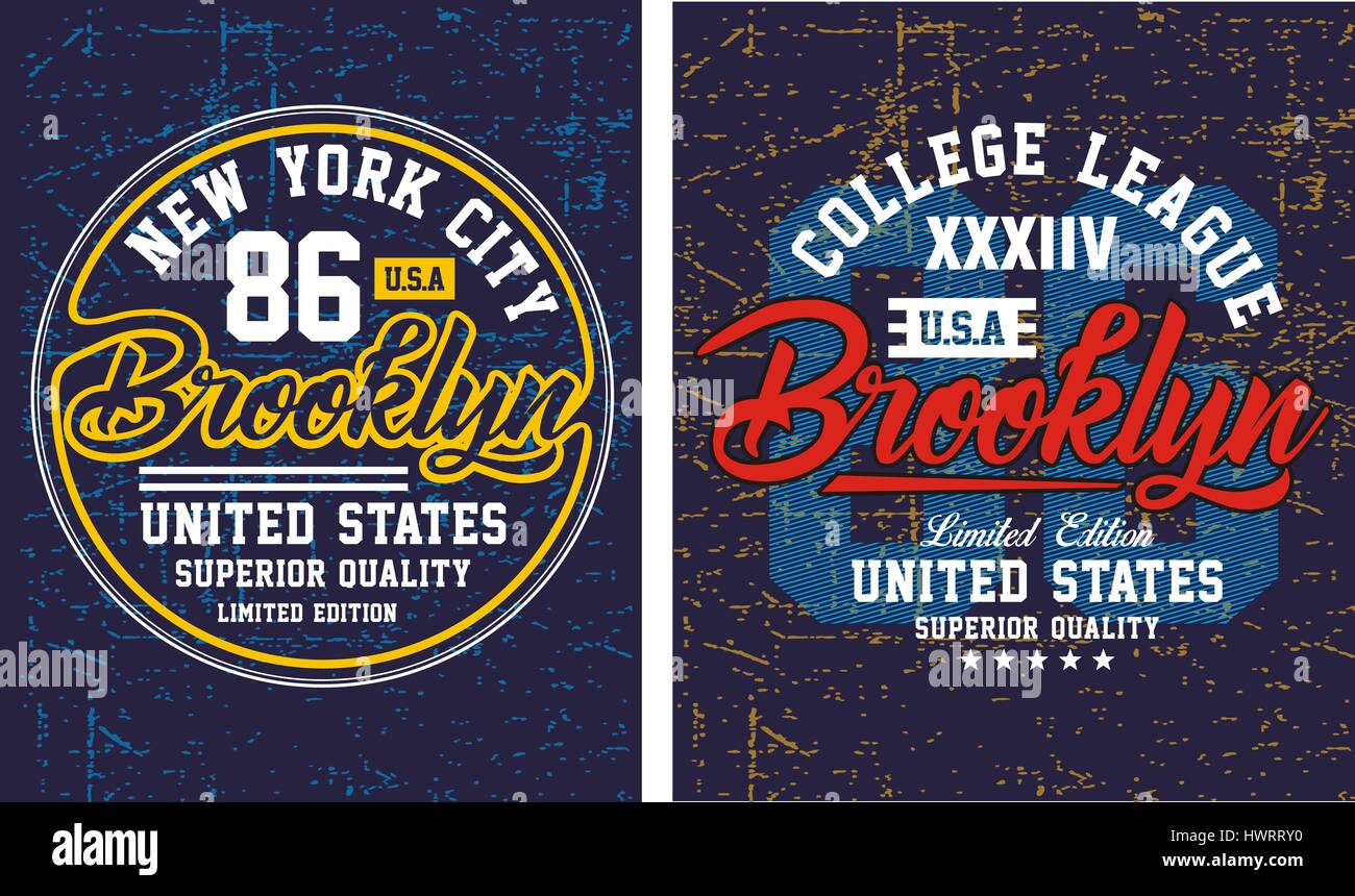Vintage Brooklyn New York Typografie Design für T Shirt, Poster, Vektor. Stockfoto
