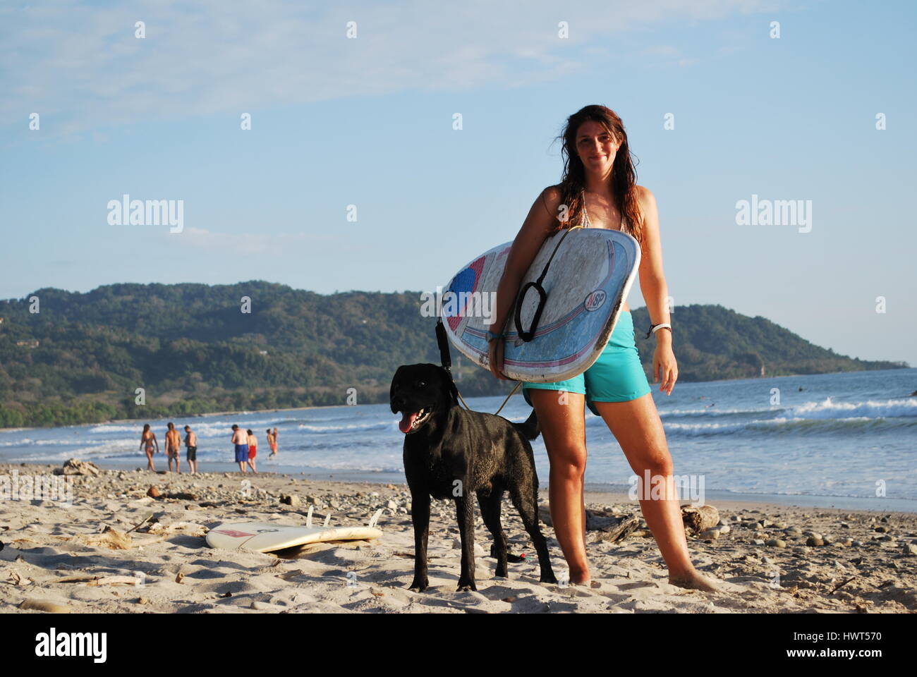 Surfen in Santa Teresa, Costa Rica Stockfoto