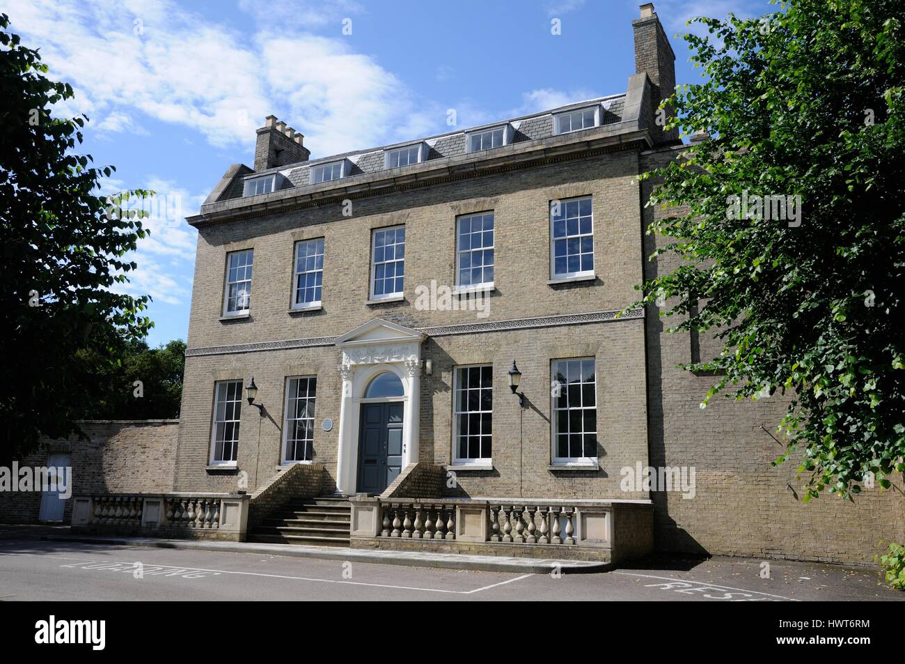Castle Hill House, Huntingdon, Cambridgeshire, stammt aus dem Jahr 1787.  Der Pathfinder Force Hauptquartier befand sich hier während des zweiten Weltkriegs Stockfoto