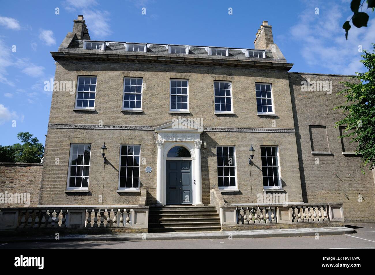 Castle Hill House, Huntingdon, Cambridgeshire, stammt aus dem Jahr 1787.  Der Pathfinder Force Hauptquartier befand sich hier während des zweiten Weltkriegs Stockfoto