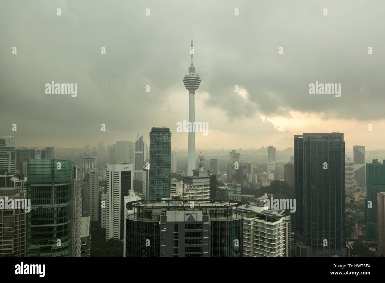 Einem erhöhten Ausblick auf Kuala Lumpur, Malaysia. Stockfoto