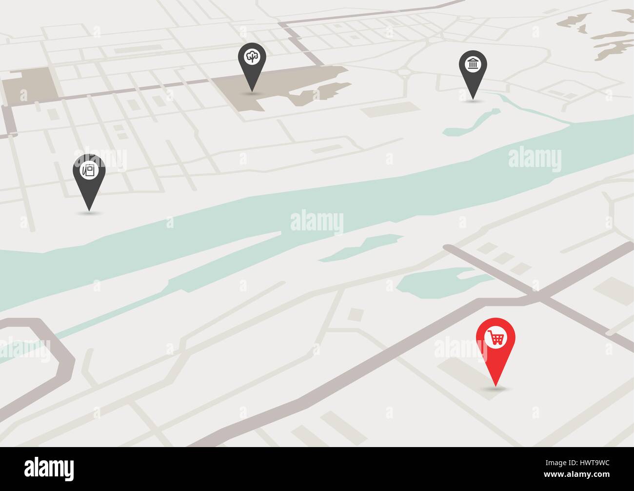 Vektor-Stadtplan Stock Vektor