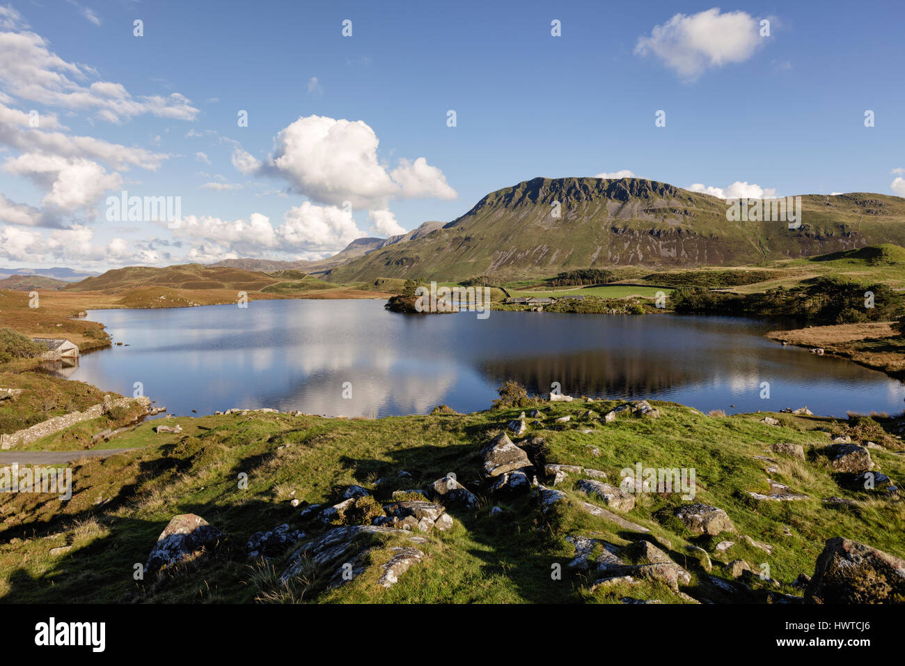Cregennan Seen bei Cadair Idris nahe Ortszentrum in Snowdonia in Nord-Wales Stockfoto