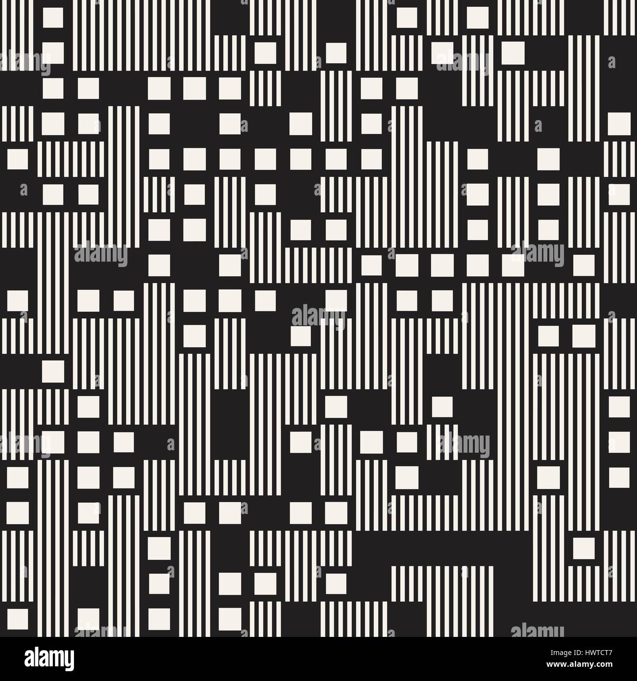 Moderne stilvolle Halbton Textur mit zufälliger Größe Quadrate. Vector Seamless Pattern. Stock Vektor