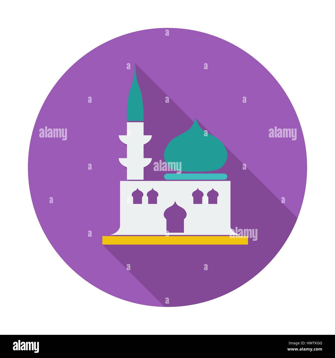 Moschee. Einzelne flache Farbe Symbol. Vektor-Illustration. Stock Vektor