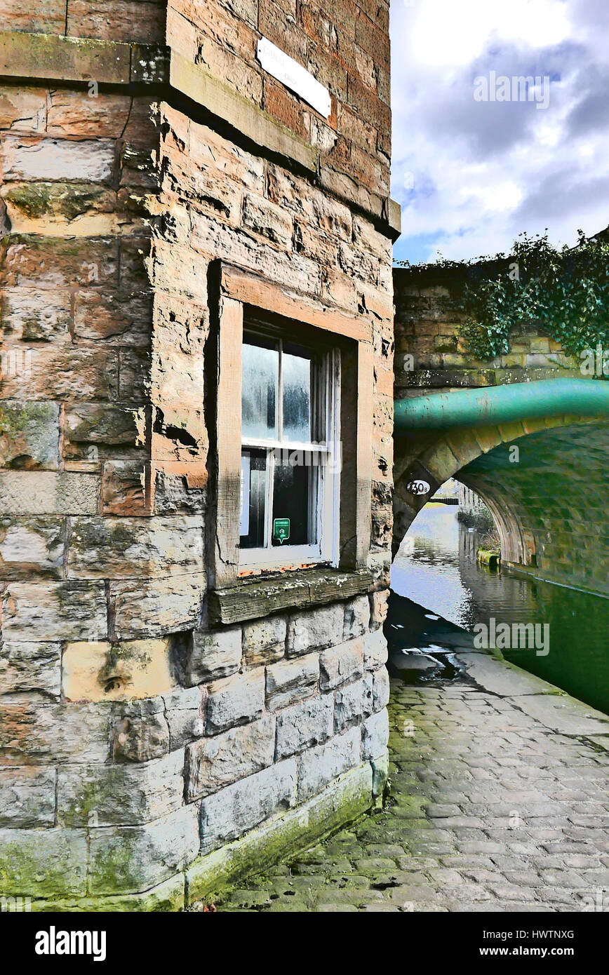 Leeds-Liverpool Kanal Mauthaus, Weber Dreieck, Burnley, Lancashire, UK Stockfoto