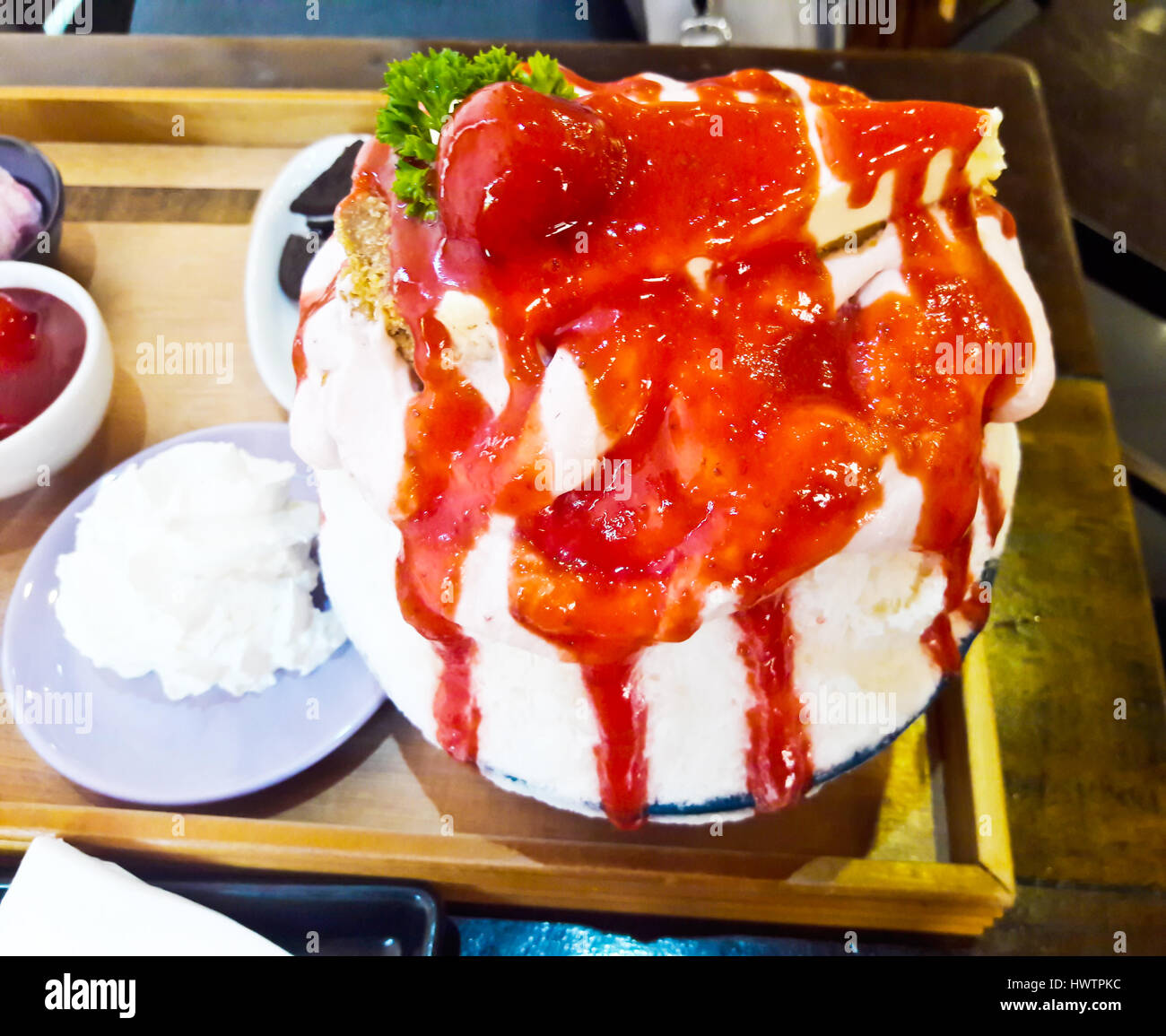 Erdbeere Bing Su, koreanische dessert Stockfoto